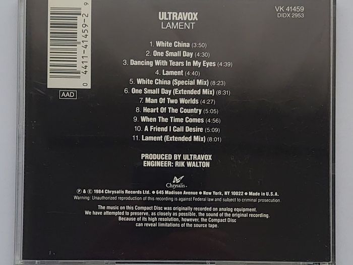 Ultravox - Lament - CD