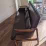 Danish Style Leather Sofa Image 4