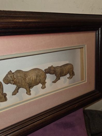 Chichewa Tribe Carved Wooden African Big 5 Animals Shadow Box