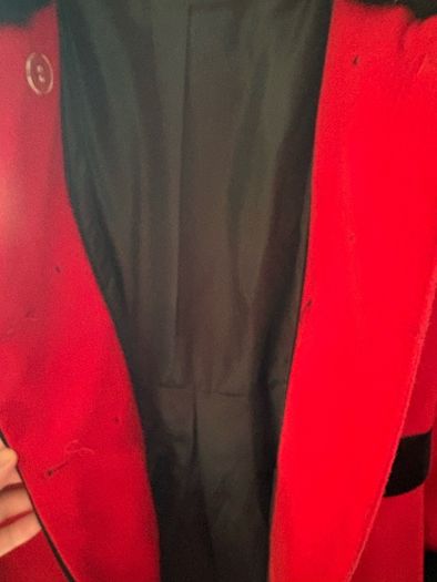 Red fur lined coat