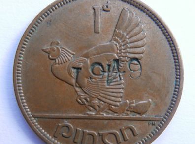 1946 Irish One Penny Coin