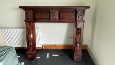 mahogany fireplace surround