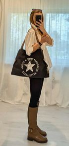 Vintage Canvas Tote Bag Black - BRAND NEW