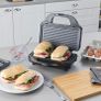 Deep Fill 3-in-1 Snack Maker, Interchangeable Non-Stick Cooking Plates, Panini Press & Griddle, Waffle Iron, Toastie Sandwich Toaster, 900 W, Power/Ready Indicator Lights, Locking Latch, Black Image 5