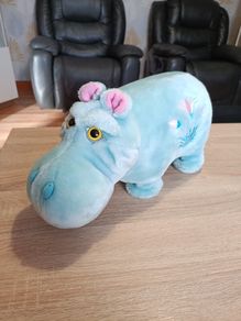 Vintage Walt Disney Its A Small World Plush Blue Hippo Goebel USA