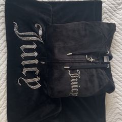 New full black juicy couture tracksuit set