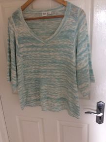 Turquoise and white jumper NEW