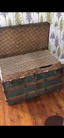 Antique 1912 Trunk with Original Stamp plate