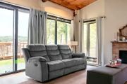 3 Seater Fabric Recliner Sofa  Grey
