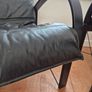 Pair of Vintage 1980s IKEA Polhem Black Leather Armchairs Image 4