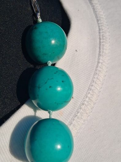 Turquoise Beaded Sterling Silver Necklace