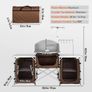 Folding Outdoor Cooking Table with Storage Carrying Bag, Aluminum Cook Station 3 Cupboard & Detachable Windscreen, Quick Set-up for Picnics, BBQ, RV Traveling, Brown Image 5