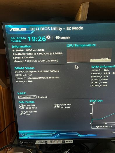 Asus B150m with Intel i3 6100 and 16gb DDR4