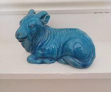 19th century Qing dynasty turquoise glazed goat