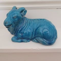 19th century Qing dynasty turquoise glazed goat