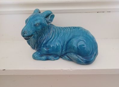 19th century Qing dynasty turquoise glazed goat