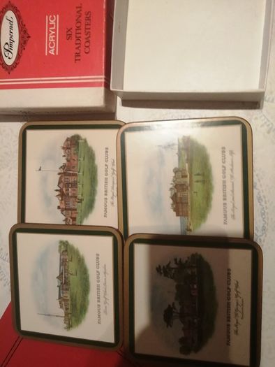 Golf coasters in box