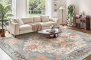 Large Washable Rugs for Living Room 200x290cm, Extra Large Area Rug, Vintage Boho Rugs, Low Pile, Non-Shedding, XXL Carpet, Traditional Oriental Design, Dining Room, Home Office, Bedroom