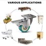 Castor Wheels with Brake Heavy Duty Swivel Wheels for Furniture 50mm + Screws 200KG Image 4