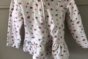 White &amp; red/pink baby hoody 6-9 months