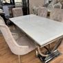 Marble Kitchen Dining Table With 6 Chairs Image 5