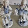 Vintage colonial man & woman blue, white, gold porcelain Image 10