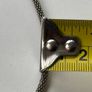 Vintage Modernist Sterling Silver Snowflake Obsidian Disk Pendant Necklace 925 Image 8