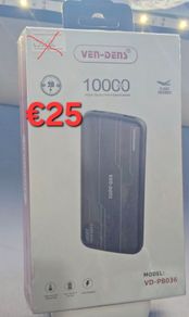 Power Bank Latest Ven dens VD-PB036 10000mAh 2A Fast charging high quality portable lightweight design In Black Colour.
