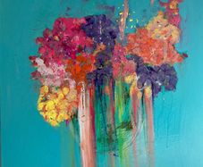 Large Original Abstract Floral Art Painting Irish abstract art Warm Aesthetic