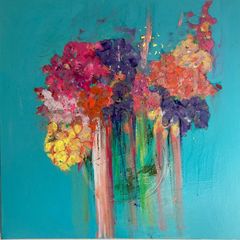 Large Original Abstract Floral Art Painting Irish abstract art Warm Aesthetic