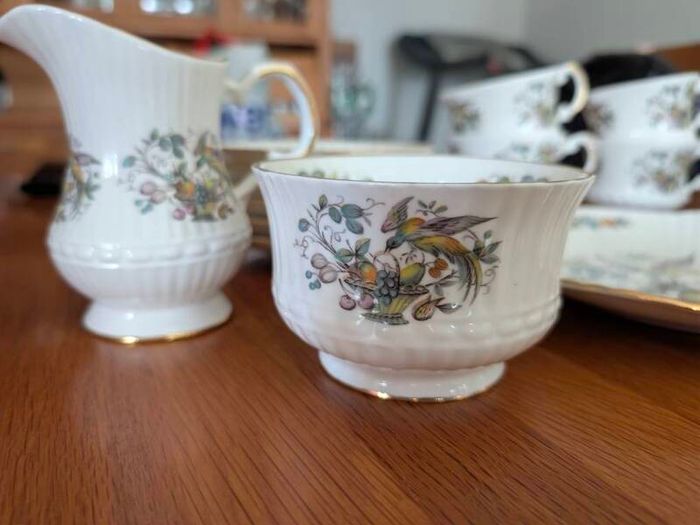 Rare 21pc Royal Tara "Birds and Fruit" Tea Set - Fine Bone China, Made in Galway