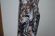 Leopard print maxi halter neck dress size UK16 EU44 Postage included