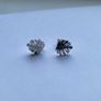 Sterling silver monstera leaves stud earrings, leaf studs Image 5