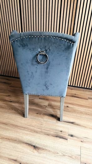 Grey wing back chairs