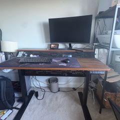 Fenge Electric Standing Desk with Drawer,120 x 70cm Height Adjustable Sit Stand Desk