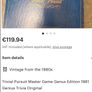 Trivial Pursuit 1983 Genius edition,,now vintage all pieces present selling on eBay for 120 sterling bargain at 40 euro Image 2