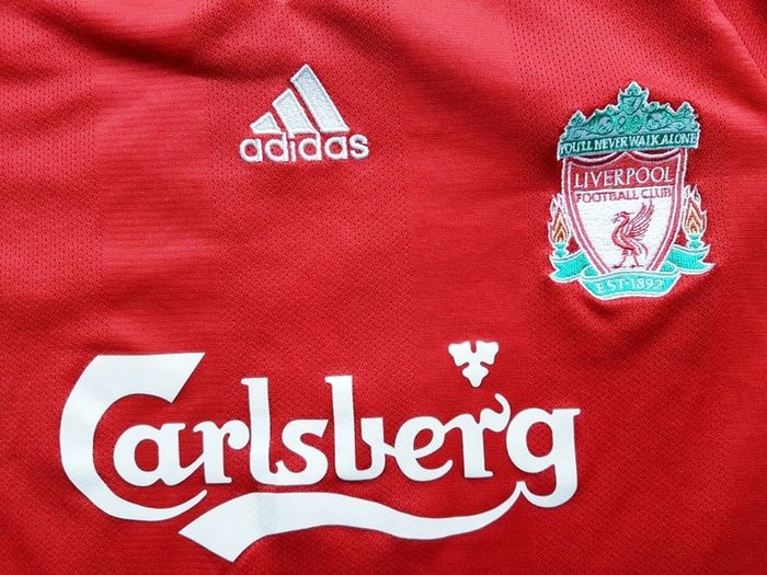 Liverpool Adidas Carlsberg football soccer jersey Mooney Size XL