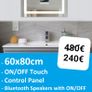 LED Bathroom Mirror 60x80cm Demister Bluettoth Music Time Temperature Dual Led Ensuite Image 2