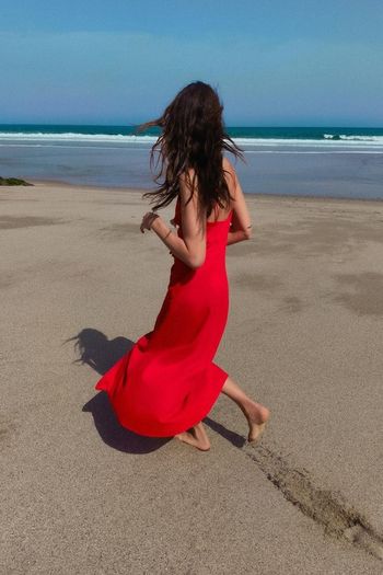 Zara Linen blend strappy midi Dress