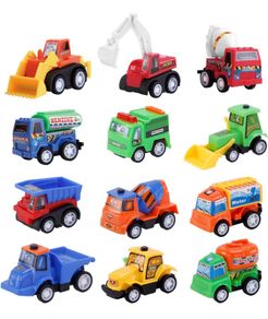 12 PCS Construction Toy Pull Back Digger Mini Vehicles Excavator Bulldozer Truck Toy For Kids Boy Girl Toddlers Party Favor Cake Decorations birthday gift