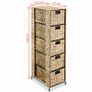 Storage Unit with 5 Baskets 25.5x37x100 cm Water Hyacinth Image 7