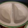 Vintage Divided Serving Bowl and a Matching Pair of Arklow Pottery Green and Gilt Rimmed 9.5" Rimmed Soup Bowls, Price for  All! Image 2
