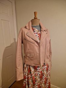 Bershka pink leather jacket