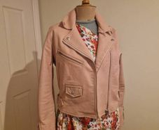 Bershka pink leather jacket
