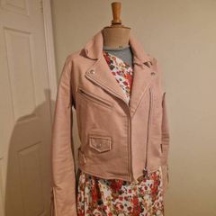 Bershka pink leather jacket
