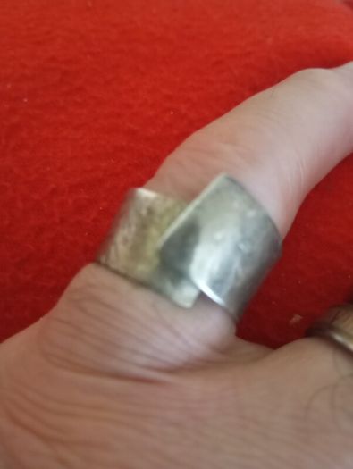 pure hand hammered silver ring