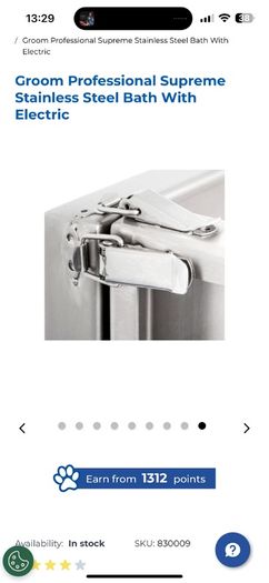 Groom Professional Supreme Stainless Steel Bath With Electric