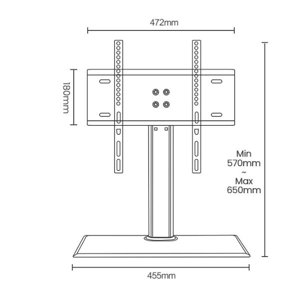 BRAND NEW Universal LCD Flat-Screen TV Desktop Stand With Aluminum Base For 25'- 55' Screens Load Up To 30kg VESA Max 400x400mm