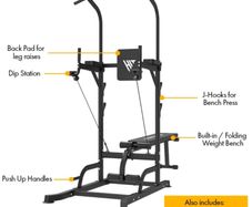 Complete Home Gym Bundle - Power Tower, Folding Bench, Dumbbell Set, Pump Barbell & Cable System