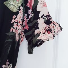Quiz Black Floral Dress - Size 10